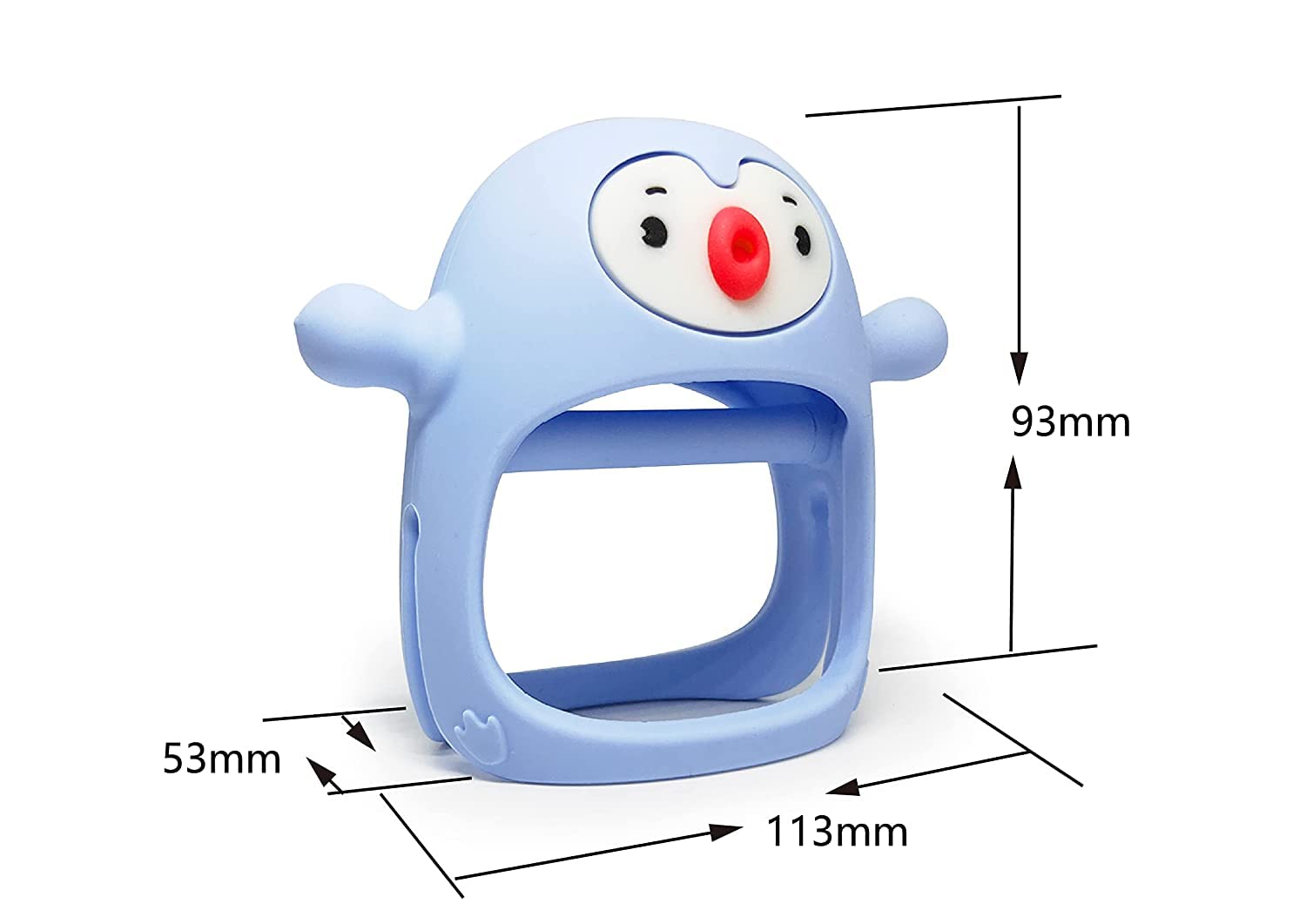 Smily Mia Penguin Baby Teething Toys for 3-6Months, Infant Handheld Pacifiers 0-6Months, 3Months Old Baby Must Haves, 4months Old Toys for Babies, Light Grey… - Image 8